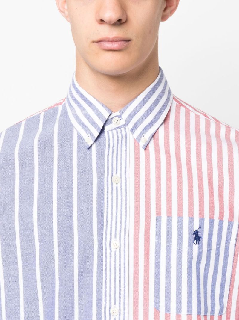 Purple Polo Pony Striped Cotton Shirt