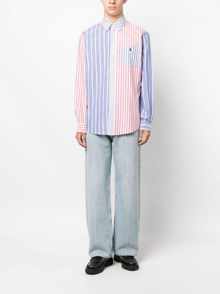 Purple Polo Pony Striped Cotton Shirt