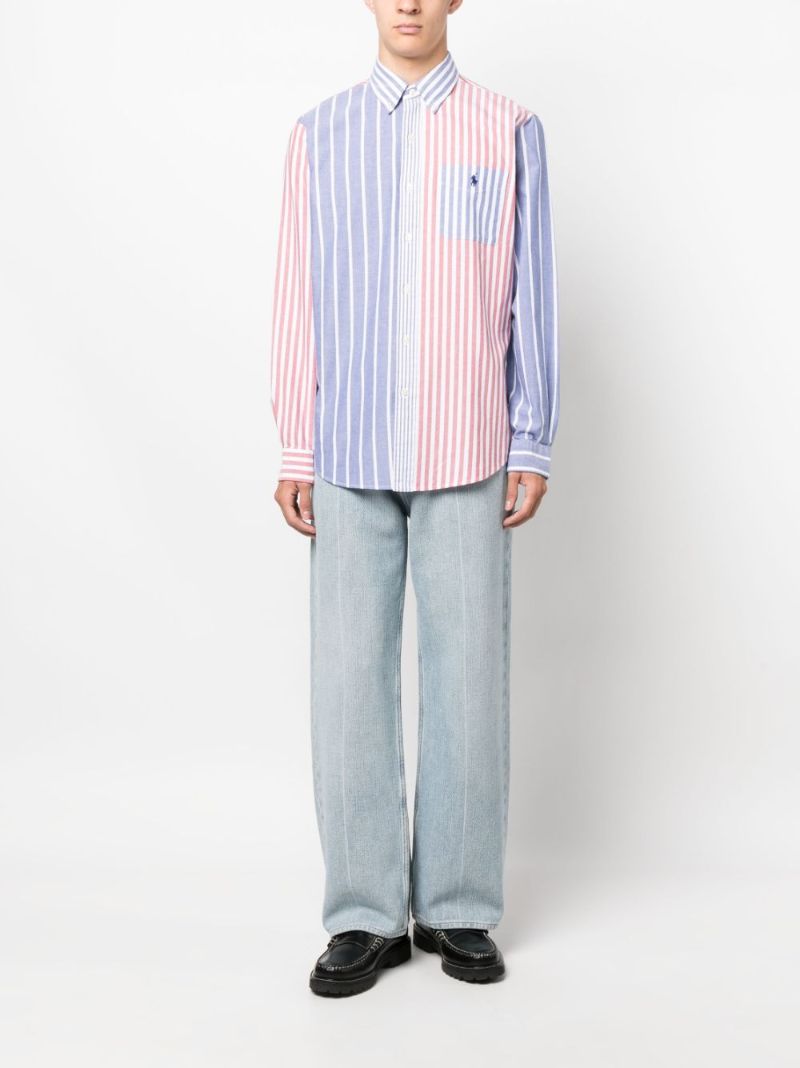 Purple Polo Pony Striped Cotton Shirt
