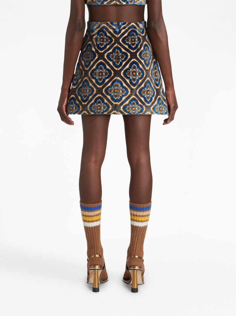Jacquard Velvet Mini Skirt