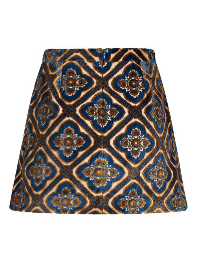 Jacquard Velvet Mini Skirt