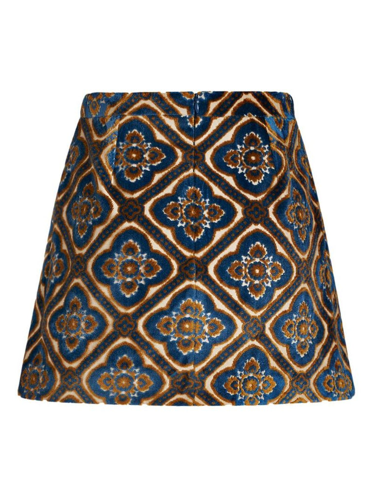Jacquard Velvet Mini Skirt
