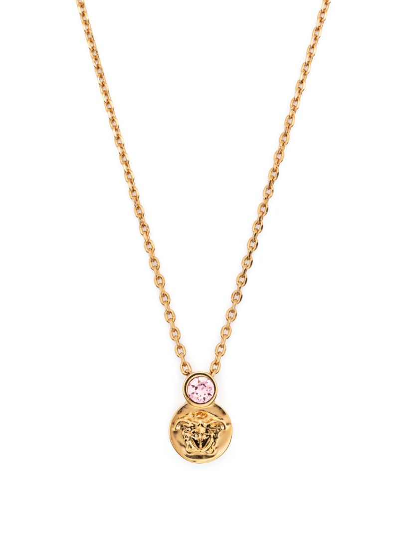 Gold-tone Medusa Head Pendant Necklace