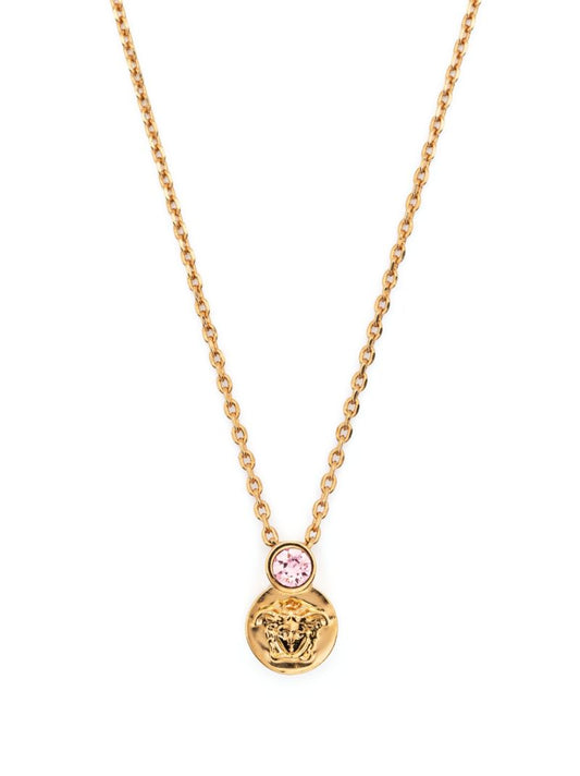 Gold-tone Medusa Head Pendant Necklace