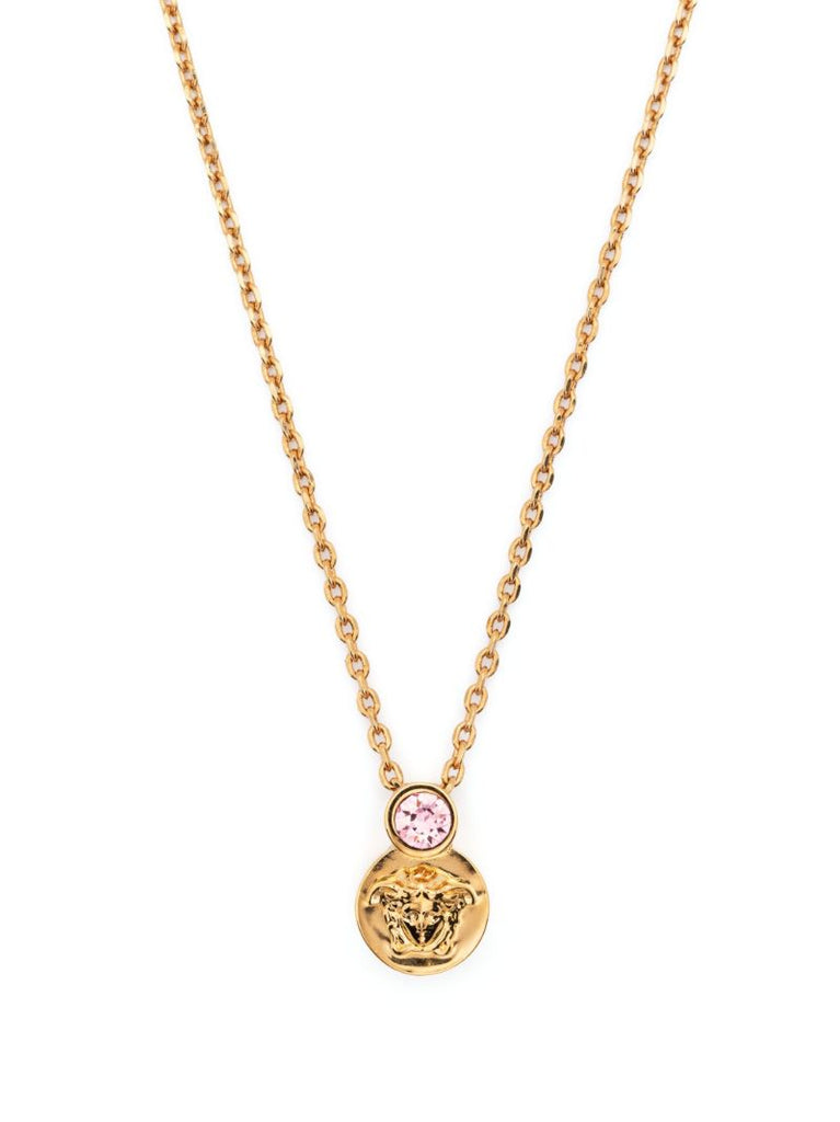 Gold-tone Medusa Head Pendant Necklace