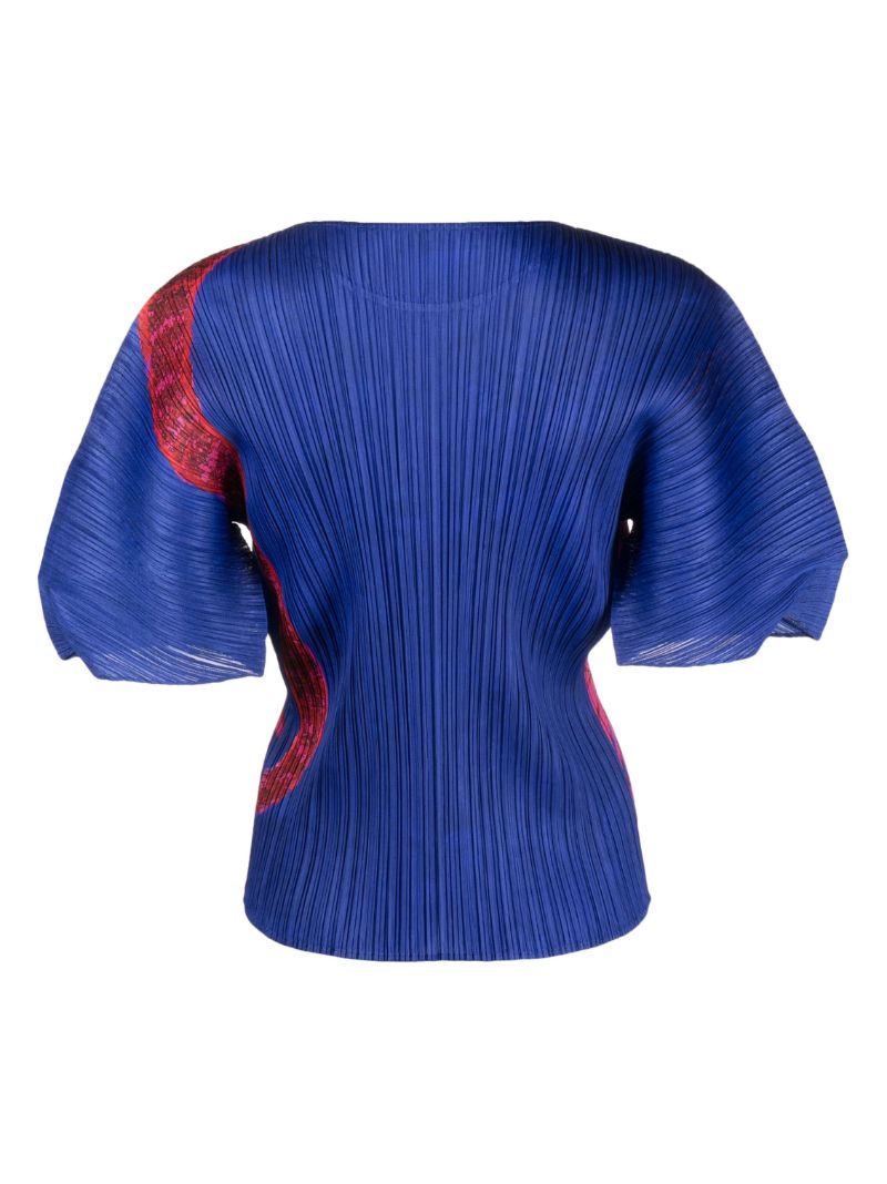 Blue Ice Desert Pleated T-shirt