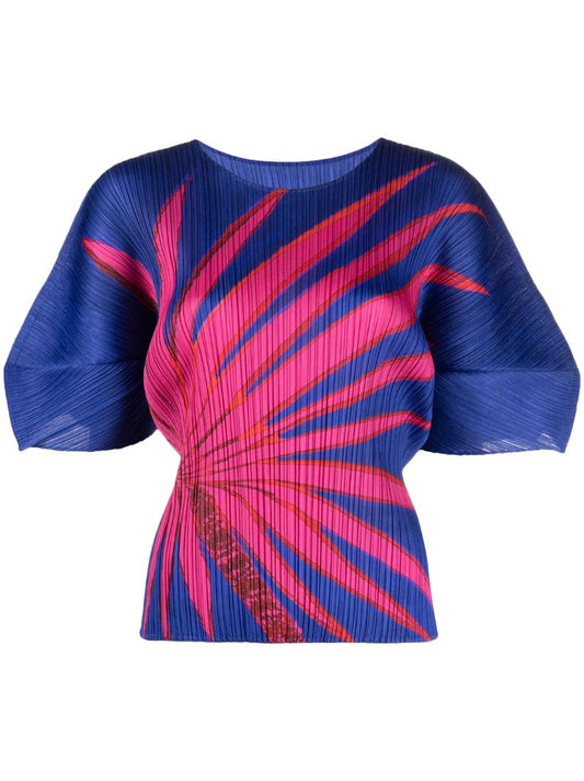 Blue Ice Desert Pleated T-shirt