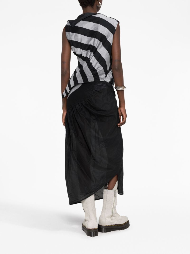 Black Cassini Asymmetric Striped Dress