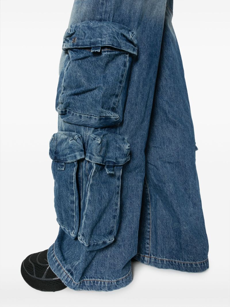 Blue Baggy Wide-leg Cargo Jeans