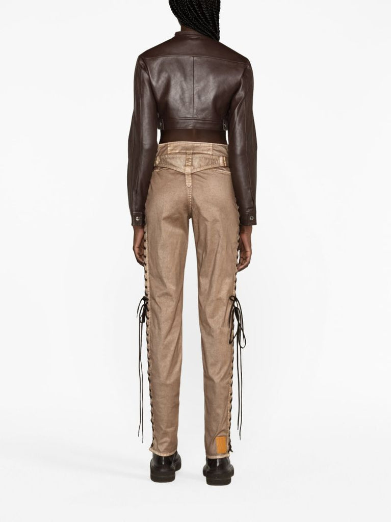 X Knwls Brown Lace-up Trousers