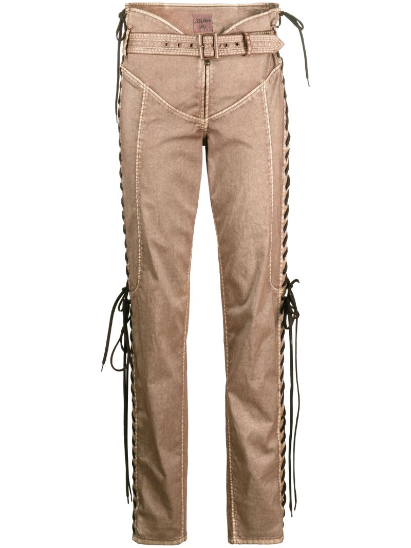 X Knwls Brown Lace-up Trousers