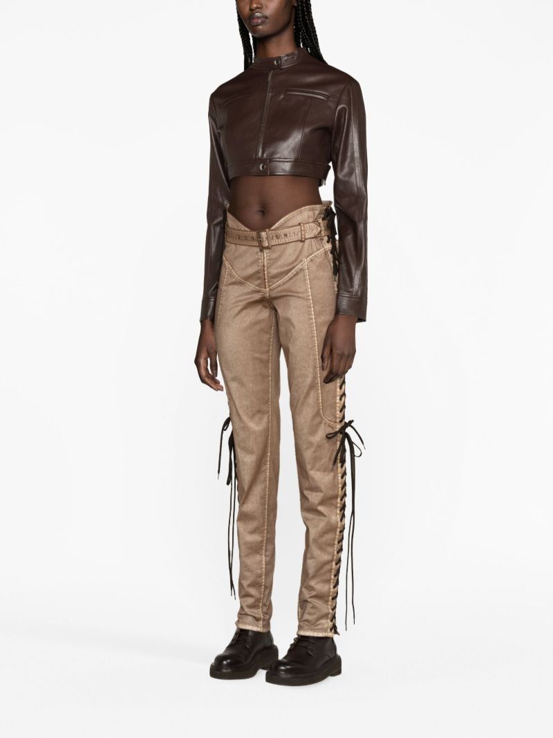 X Knwls Brown Lace-up Trousers
