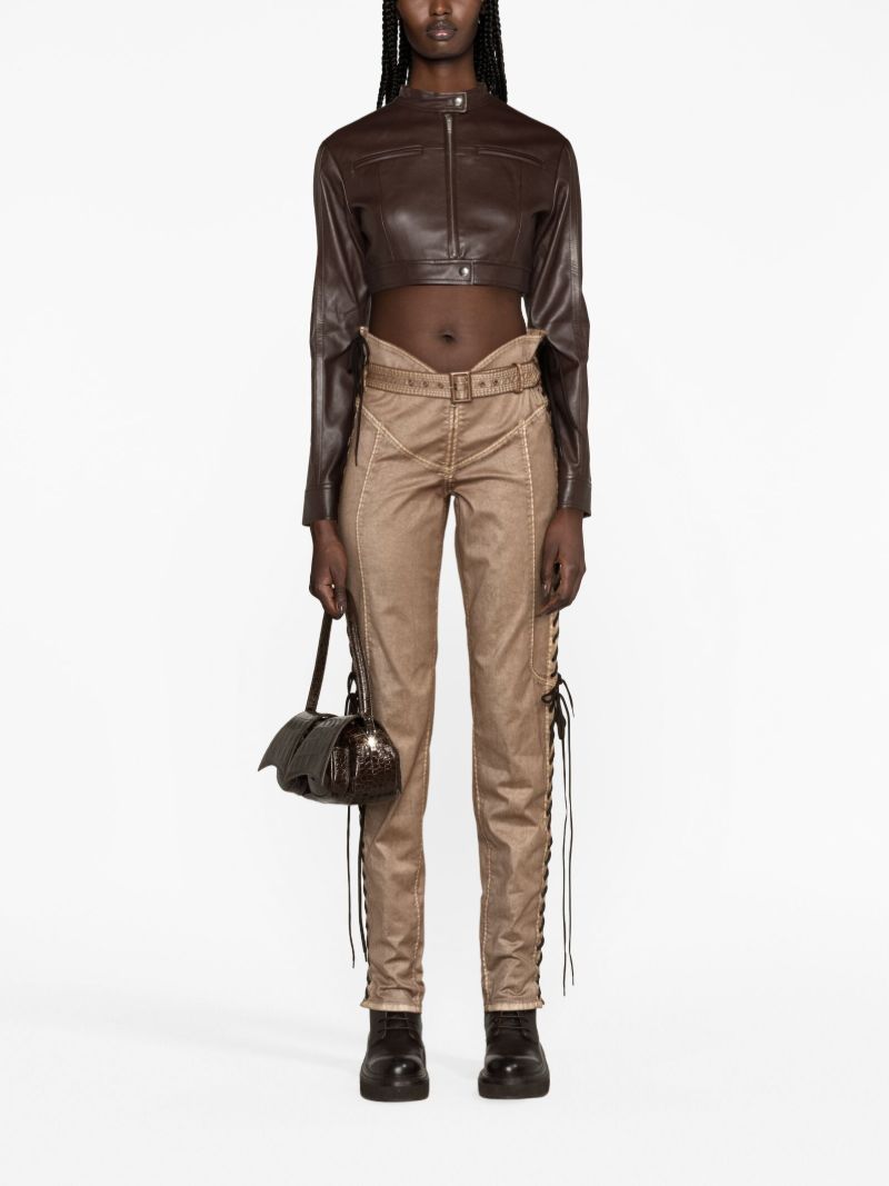 X Knwls Brown Lace-up Trousers