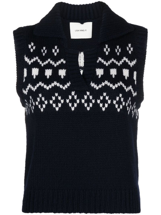 Blue Remington Fair Isle Cashmere Vest