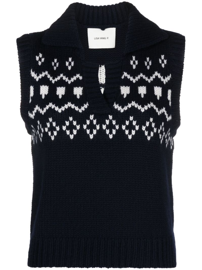 Blue Remington Fair Isle Cashmere Vest