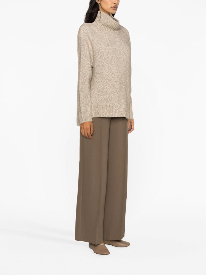 Neutral Elwinn Roll-neck Cashmere Sweater