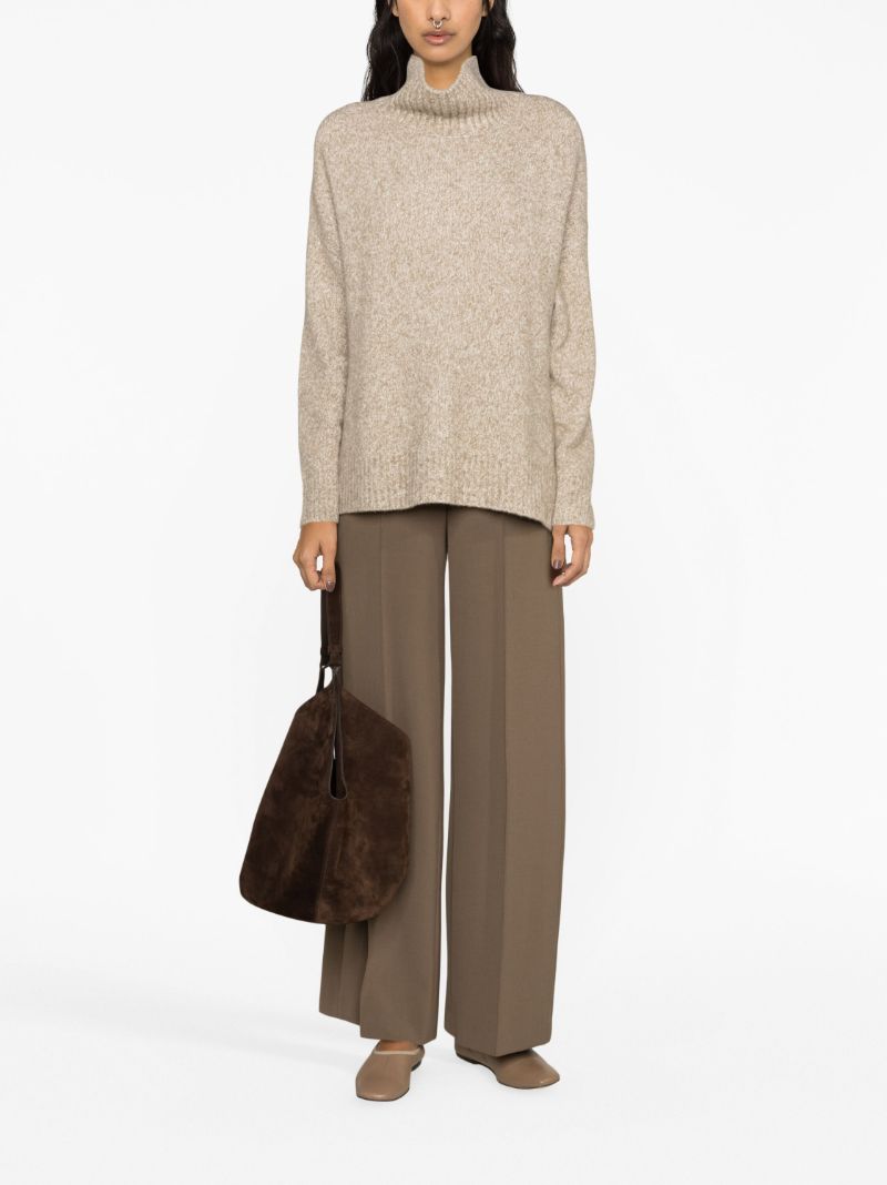 Neutral Elwinn Roll-neck Cashmere Sweater