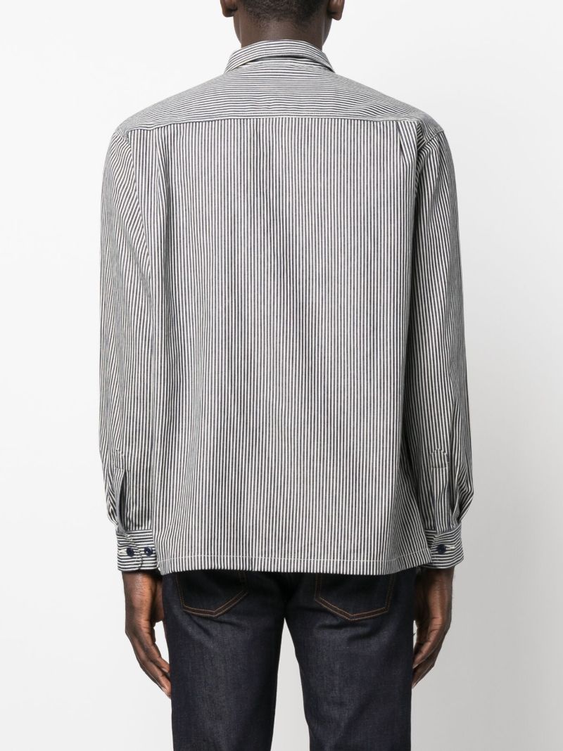 Blue Vincent Hickory Stripe-print Cotton Shirt