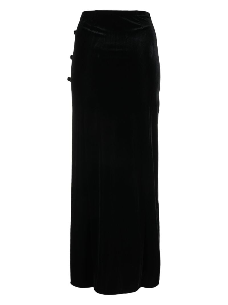 Black Bow-embellished Velvet Skirt