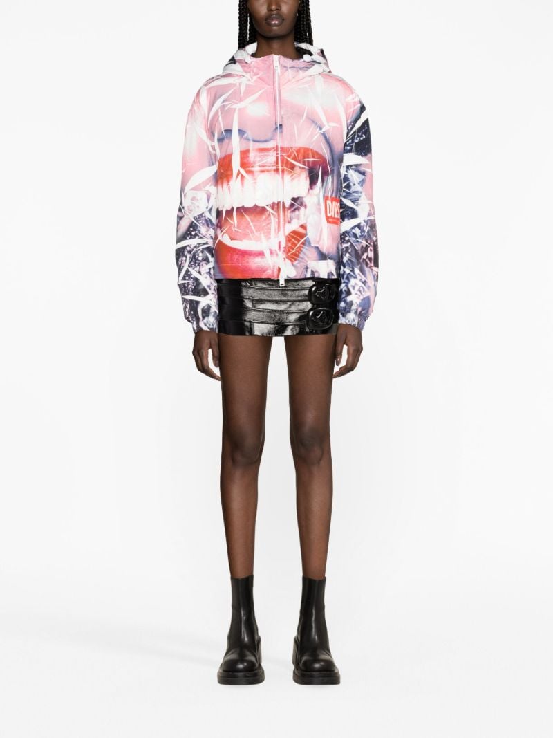 Multicoloured Smiley Face-print Jacket