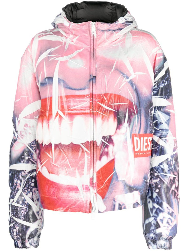 Multicoloured Smiley Face-print Jacket