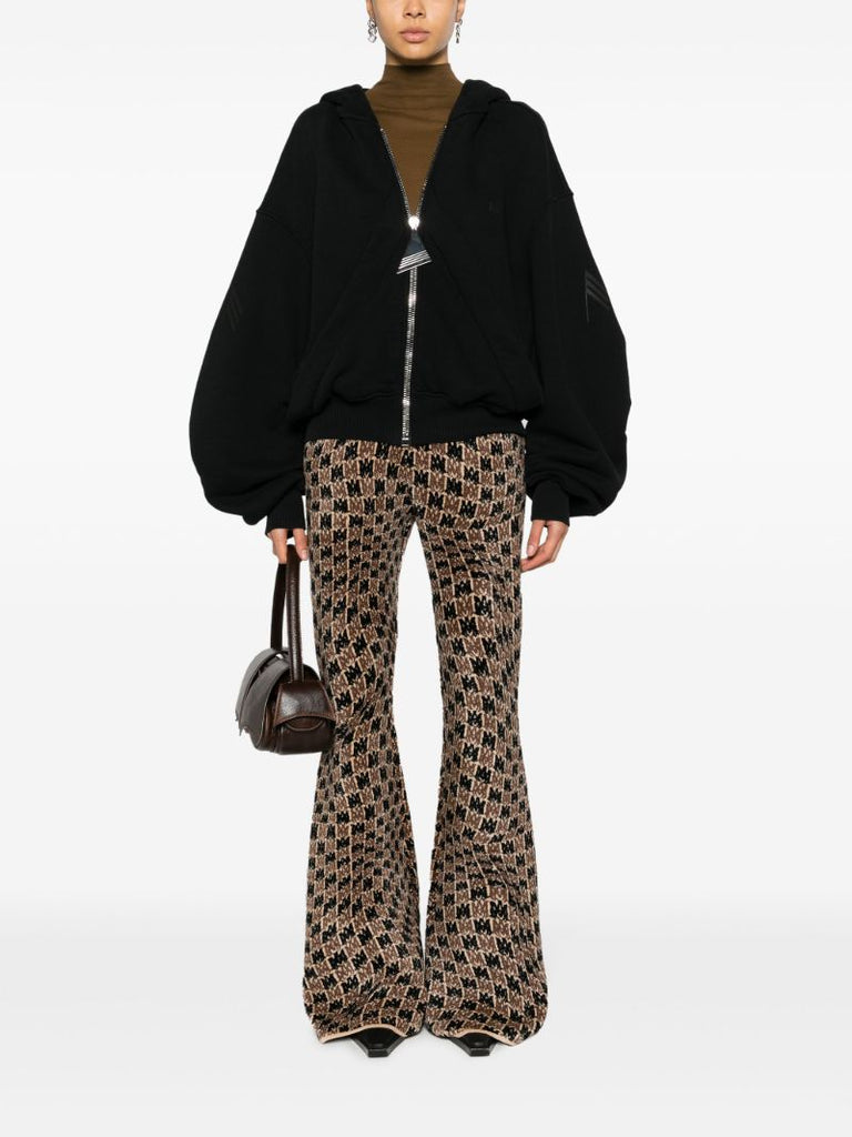Brown Ma Swirl Flared Trousers