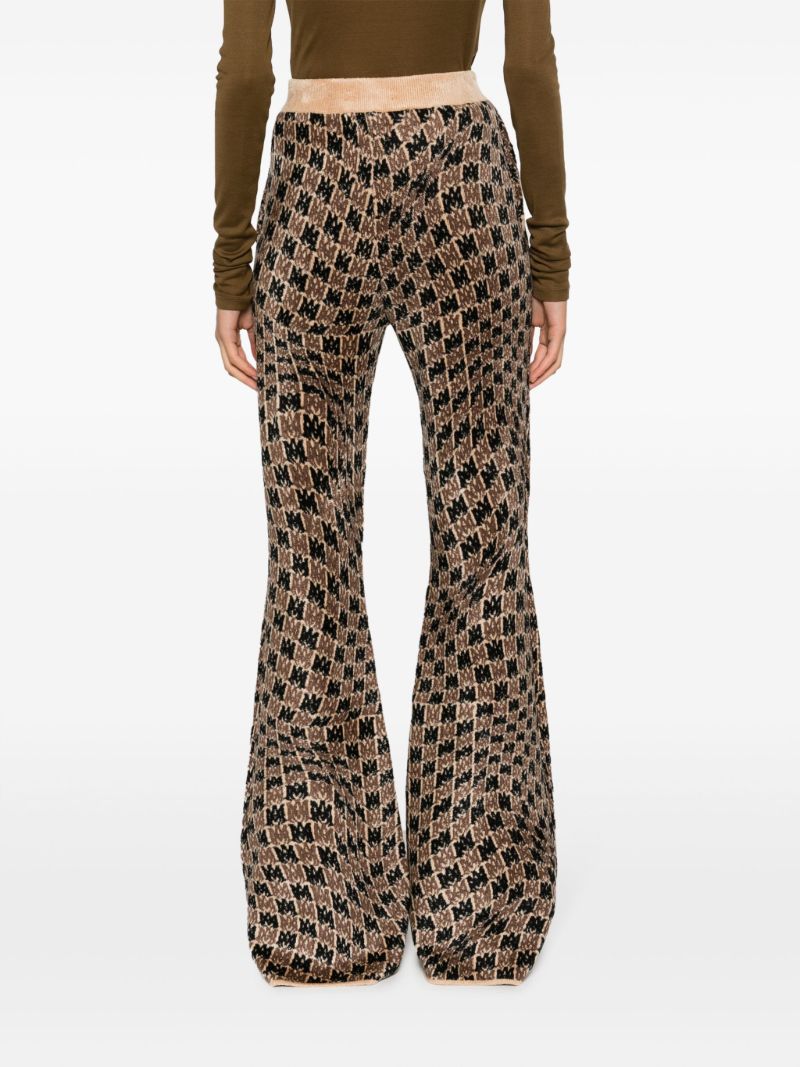 Brown Ma Swirl Flared Trousers