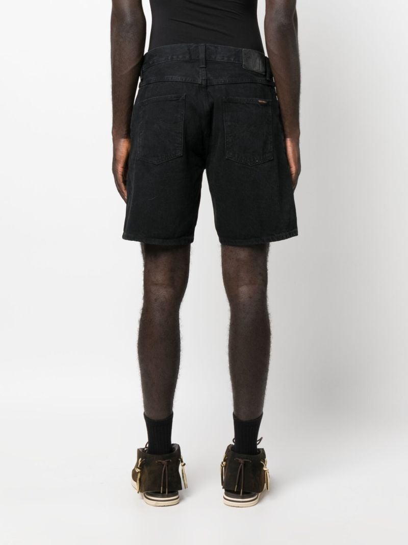 Balck Seth Denim Straight-leg Shorts