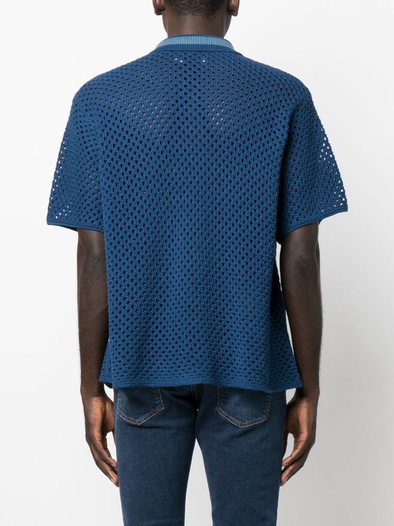 Blue Fabbe Crochet Cotton Shirt