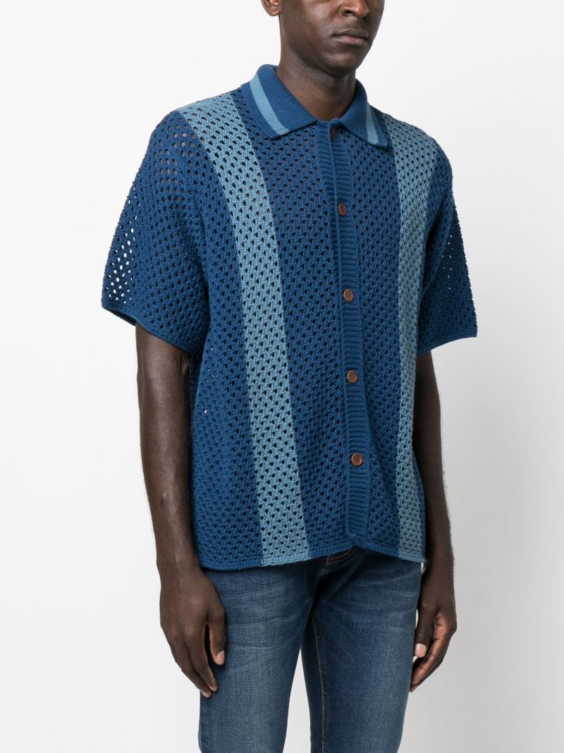 Blue Fabbe Crochet Cotton Shirt