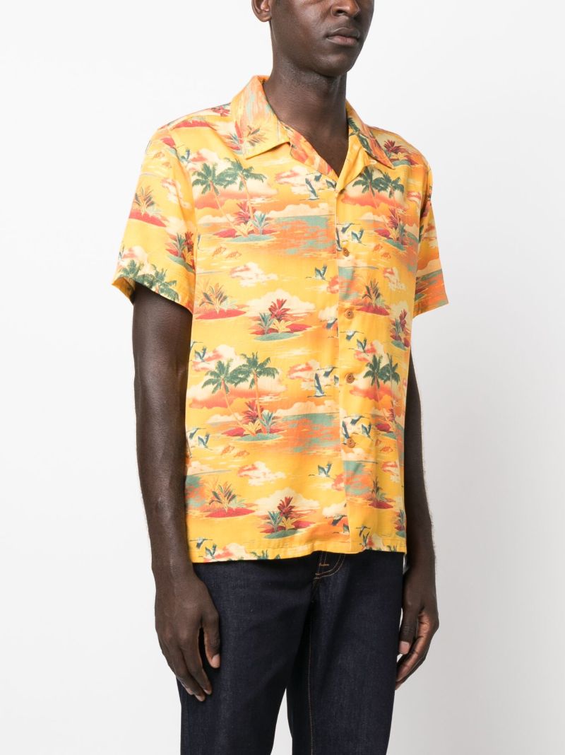 Yellow Arvid Hawaii Printed Shirt