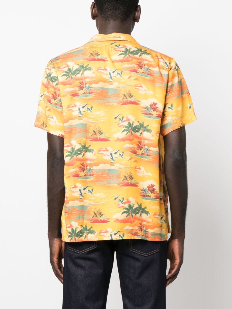 Yellow Arvid Hawaii Printed Shirt
