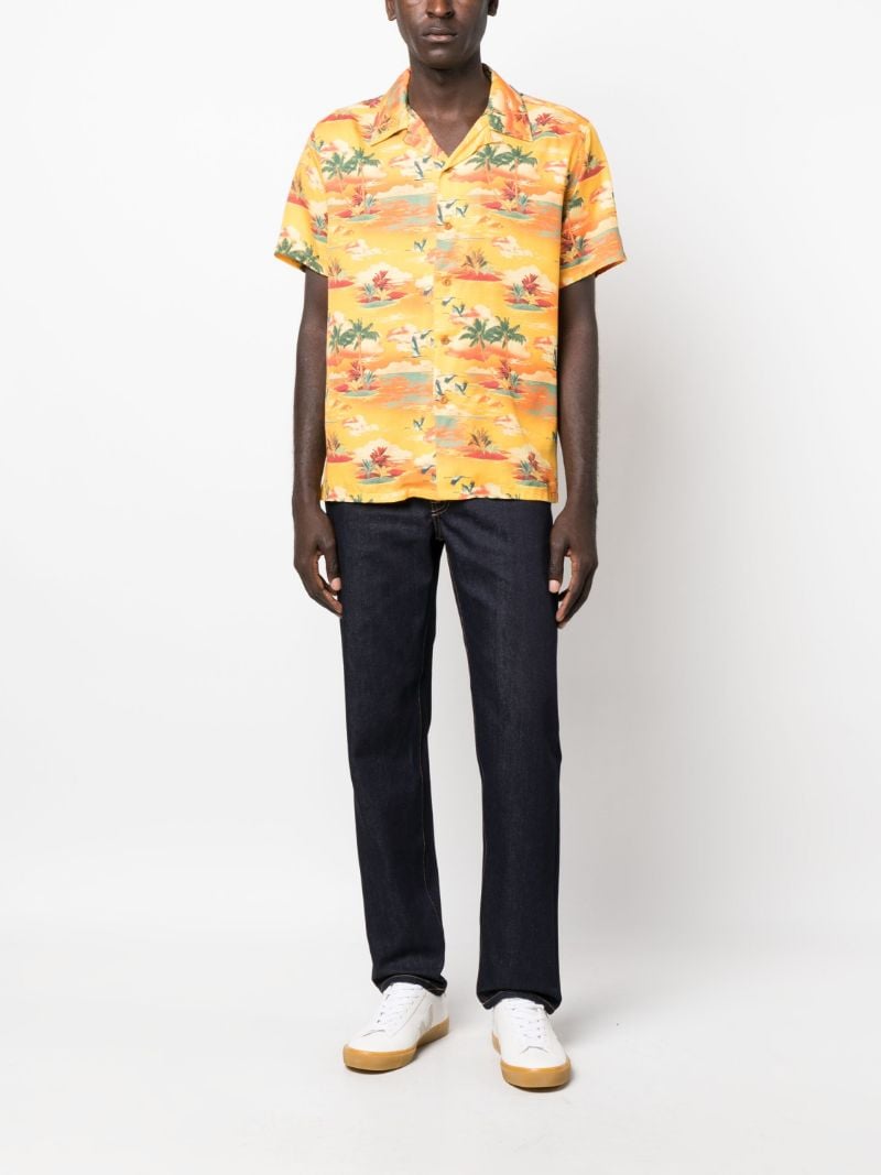 Yellow Arvid Hawaii Printed Shirt