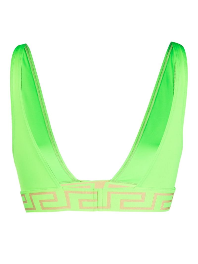 Green Greca-underband V-neck Bikini Top