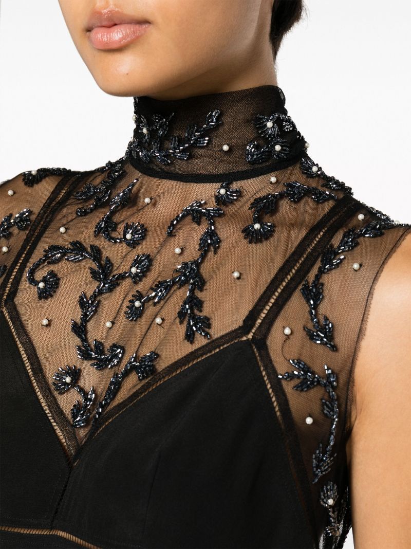 Black Carasi Bead-embellished Top