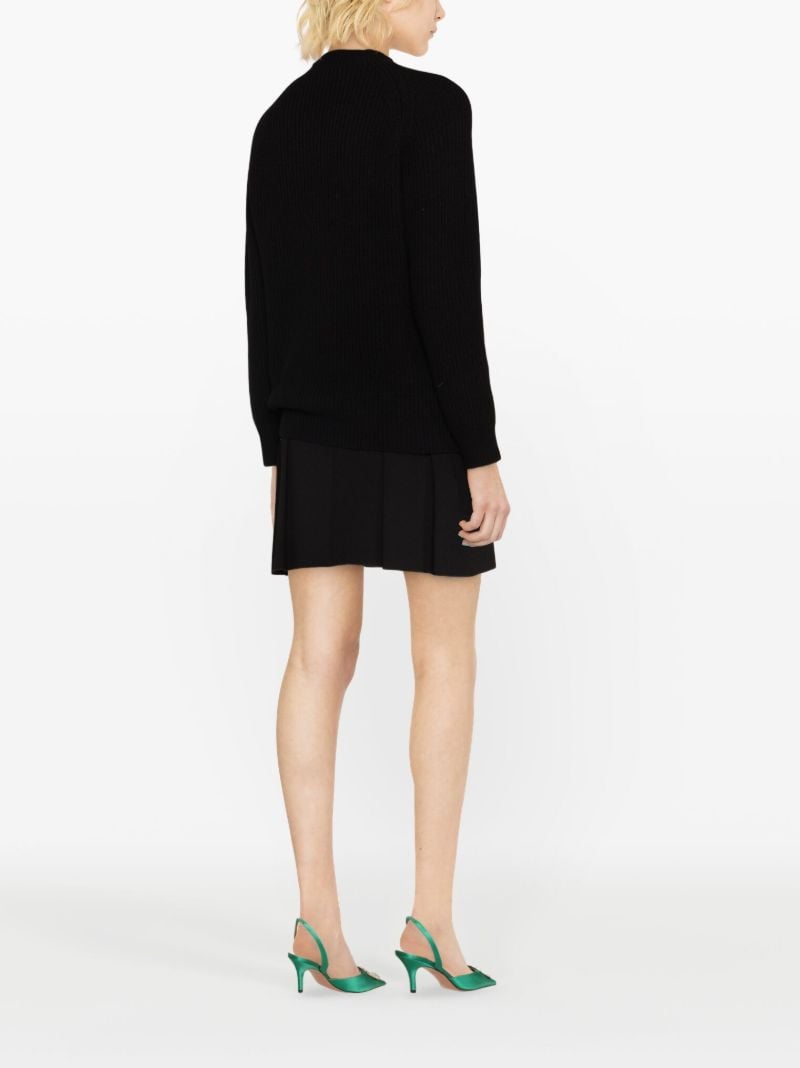 Black Valentina Floral-intarsia Wool Sweater