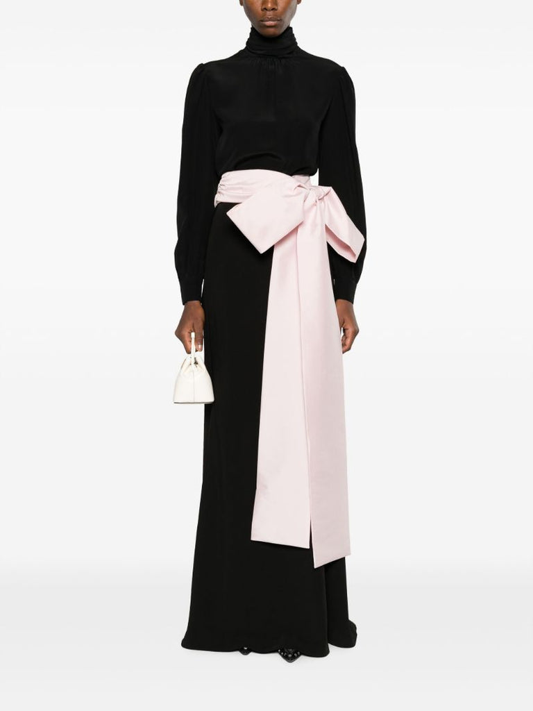 Black Bart Bow-embellished Maxi Skirt