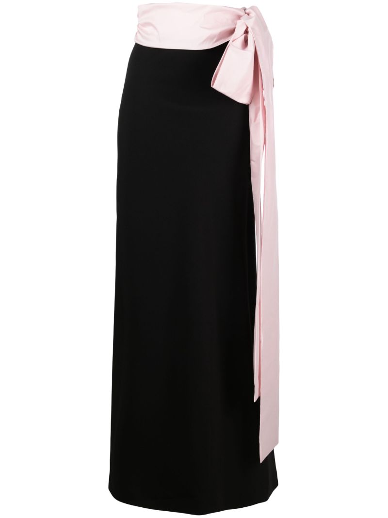 Black Bart Bow-embellished Maxi Skirt