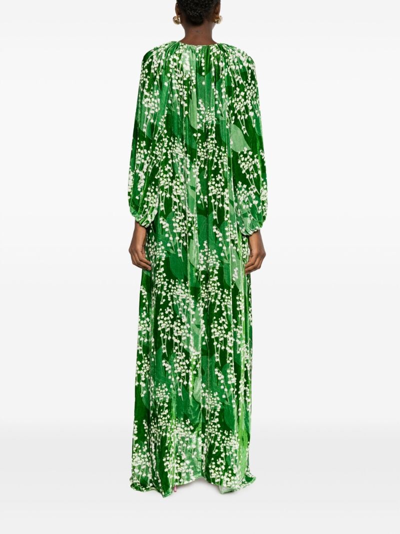 Green Georgina Floral-print Maxi Dress