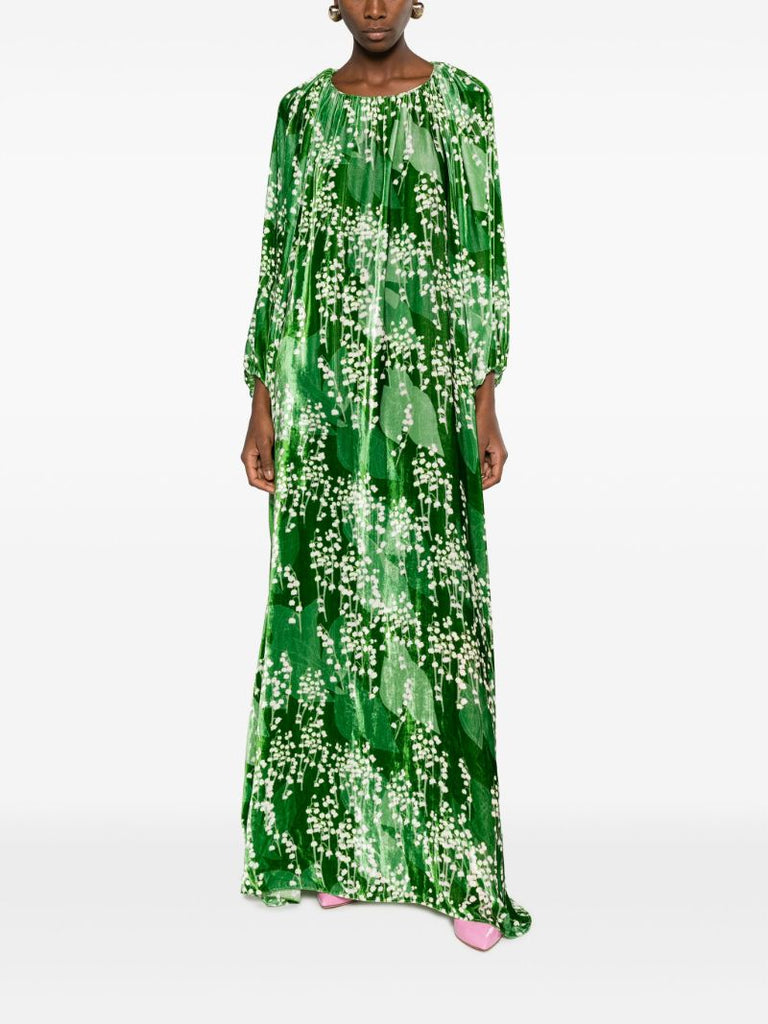 Green Georgina Floral-print Maxi Dress