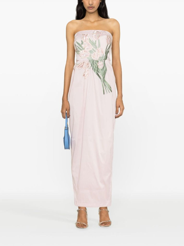 Pink Lena Embroidered Gown