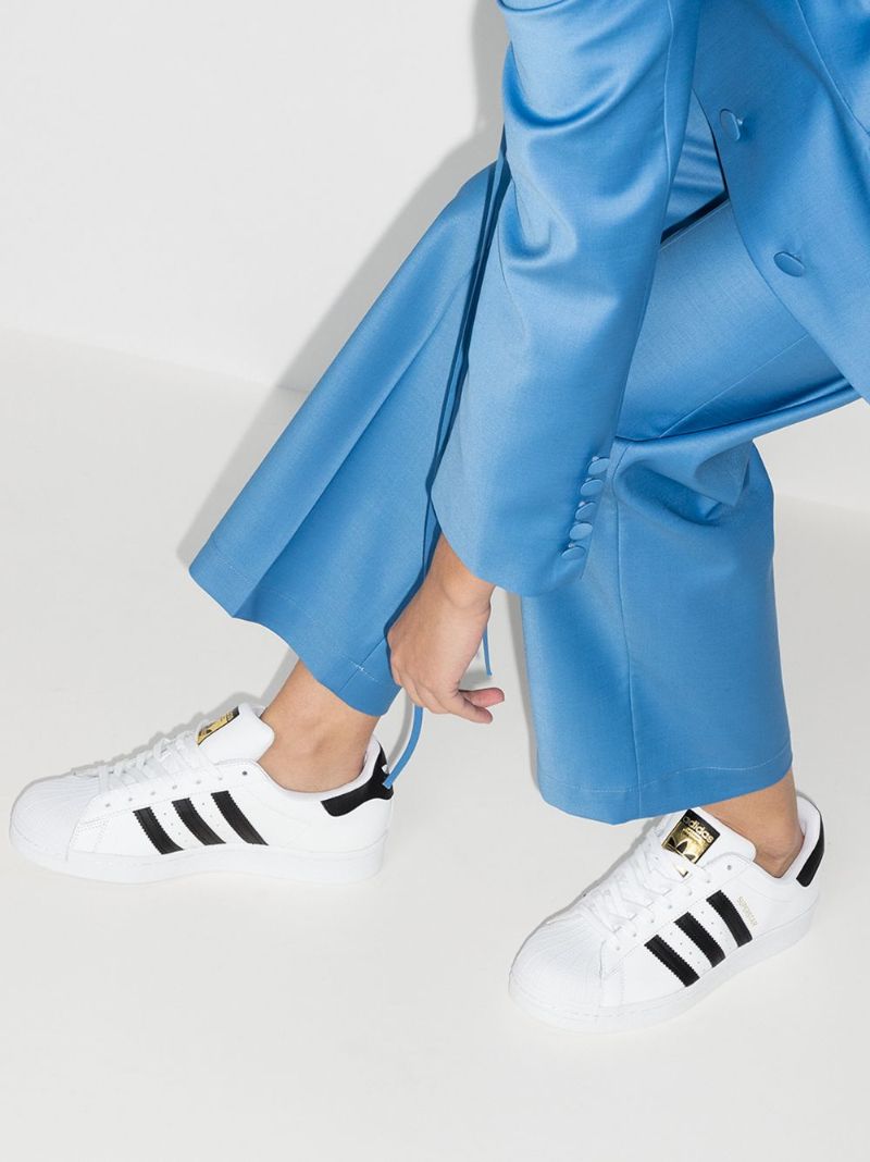 Black and White Superstar Leather Sneakers