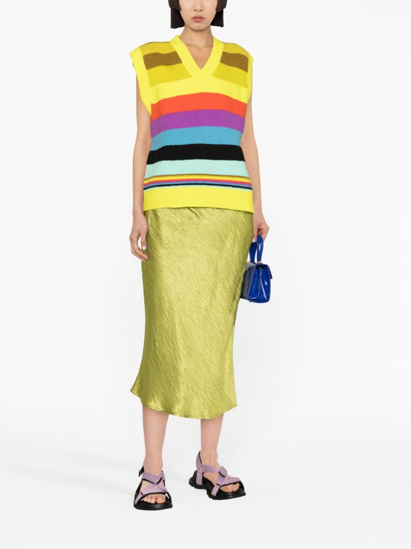 Yellow Striped BouclÃ_x0083_Â© Vest