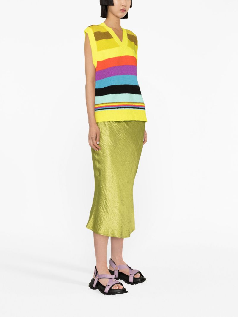 Yellow Striped BouclÃ_x0083_Â© Vest
