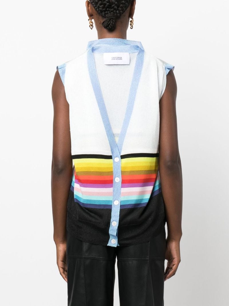 White Striped Sheer Cardigan