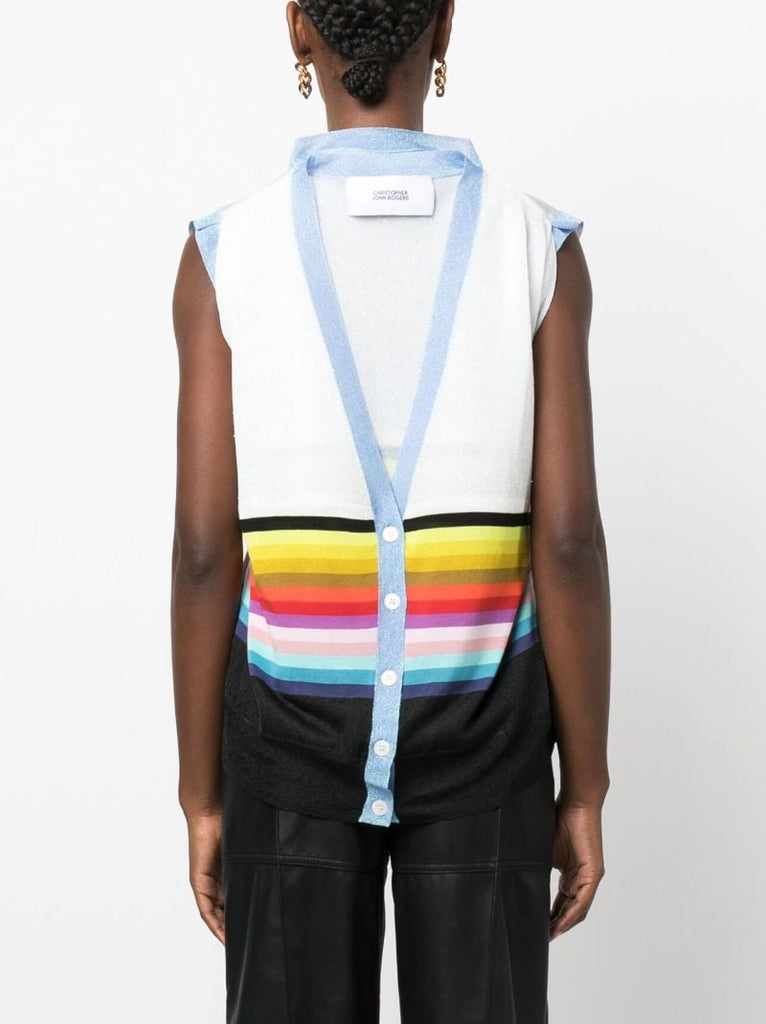 White Striped Sheer Cardigan