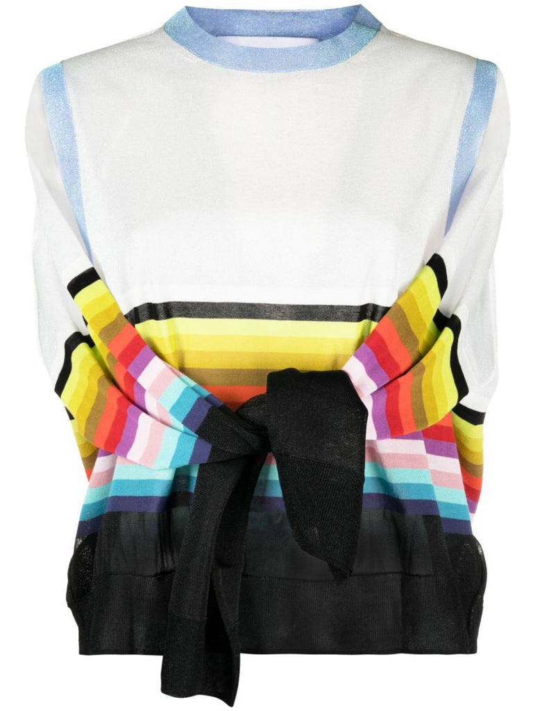 White Striped Sheer Cardigan