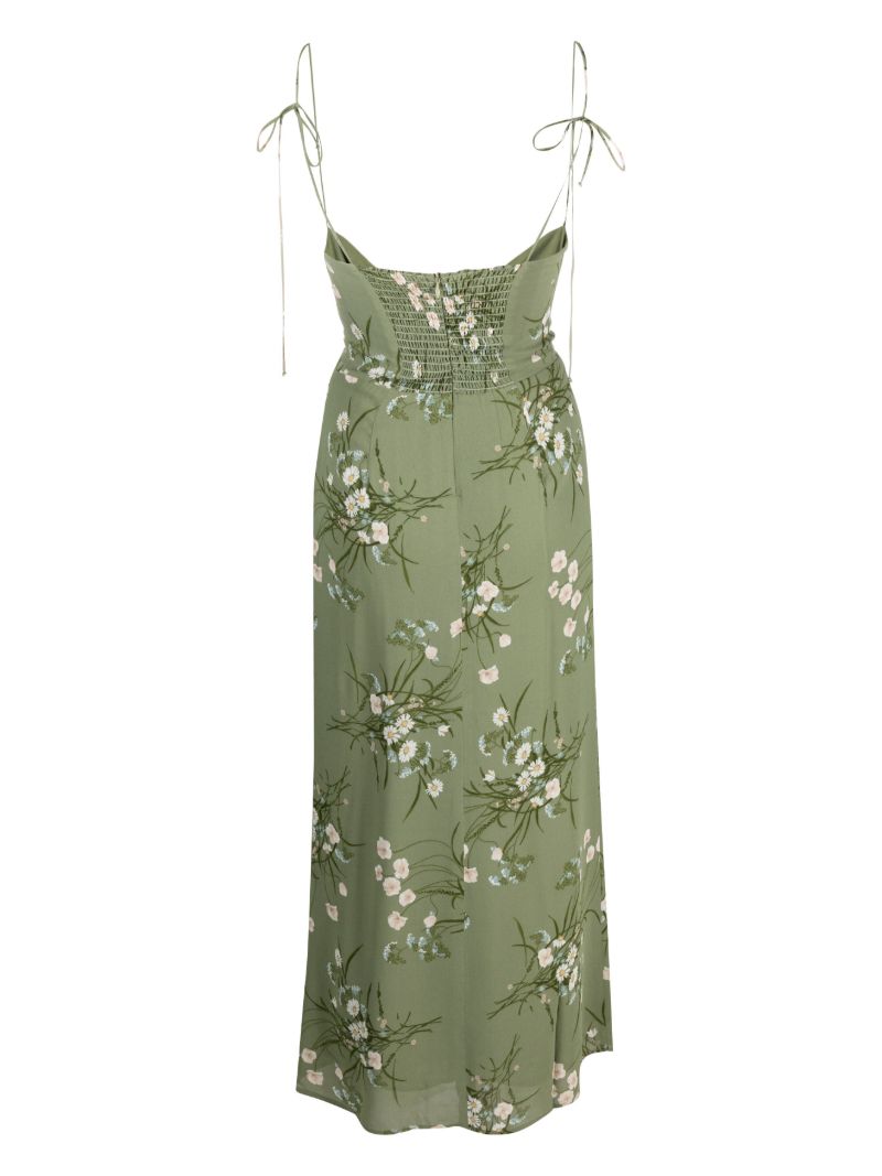 Green Kourtney Floral-print Midi Dress