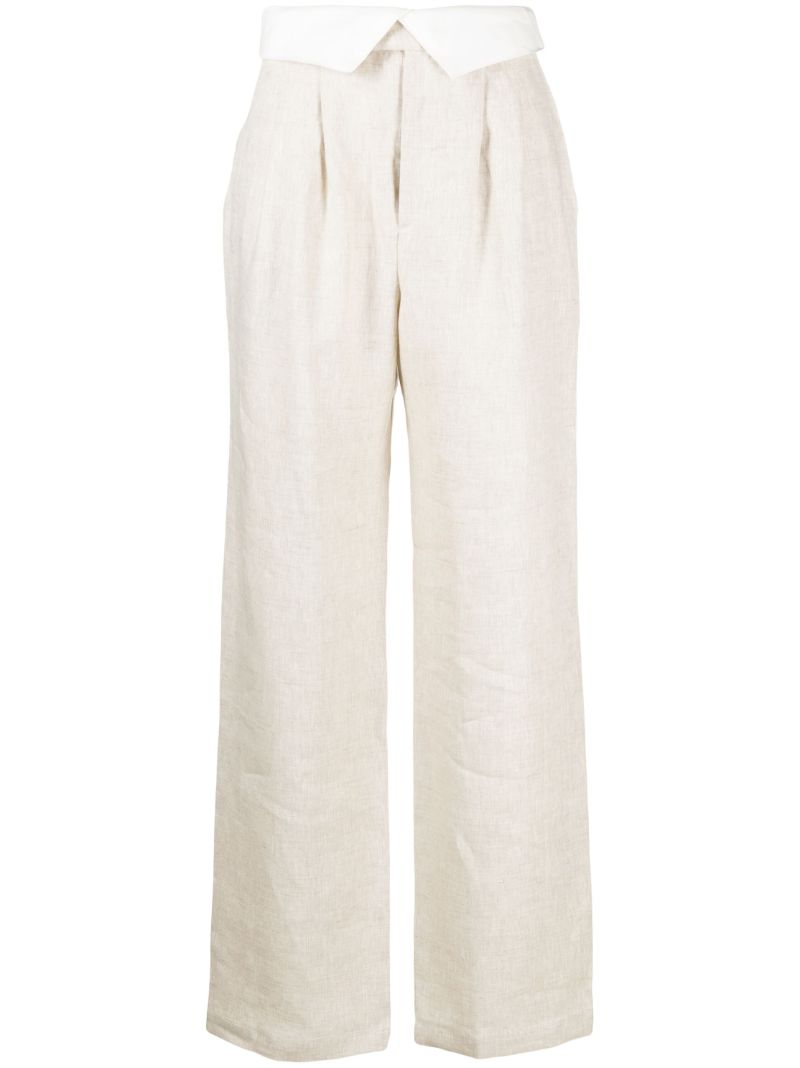 Neutral Stevie Straight-leg Linen Trousers