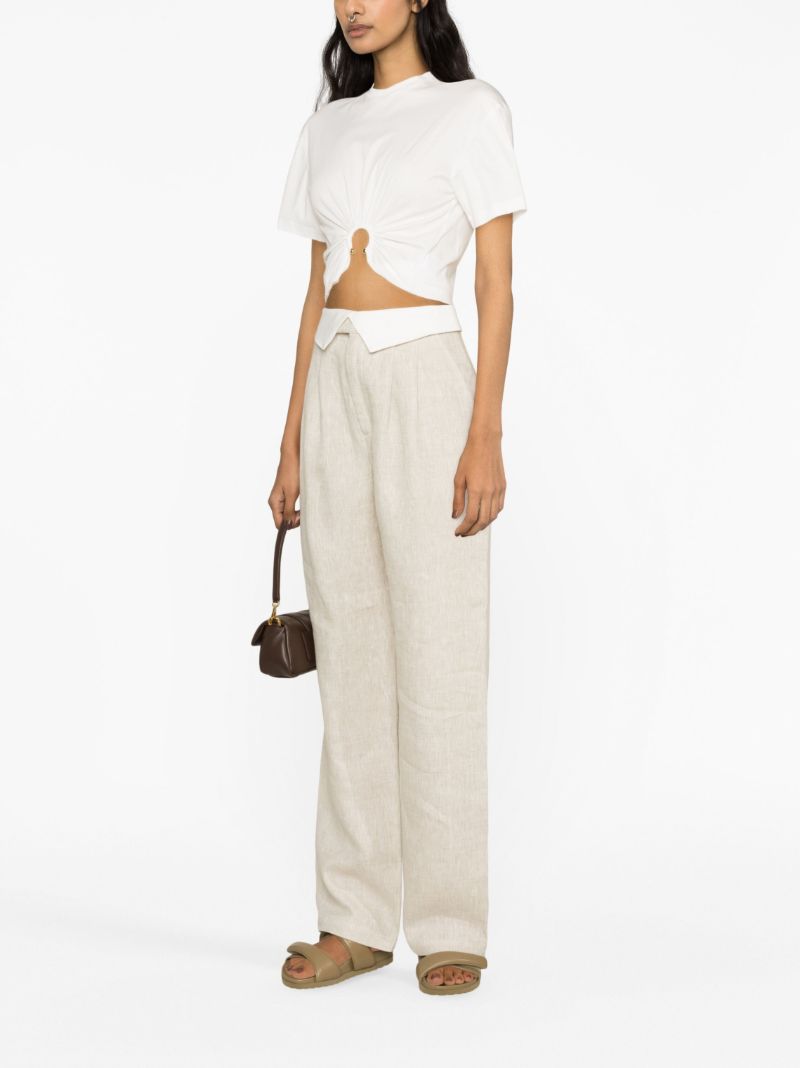Neutral Stevie Straight-leg Linen Trousers